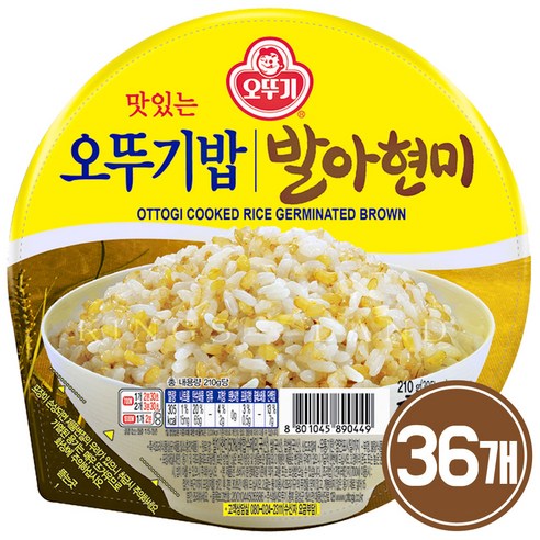 오뚜기 발아현미밥, 210g, 36개
