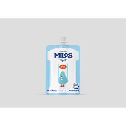 밀로스 어린이 요거트 자일리톨 파우치형 요거트볼, 3개, 85g, 플레인