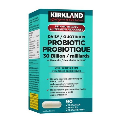 캐나다직송 커클랜드 데일리 프로바이오틱 300억 Kirkland Signature Daily Probiotic 30 Billion, 90 Vegetarian Capsules, 6개, 90정