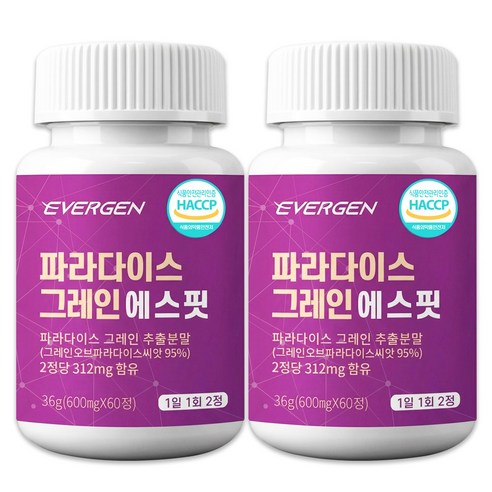 에버젠 파라다이스 그레인 에스핏 HACCP 인증, 2개, 60정