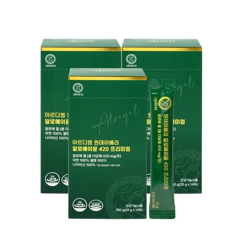 아르디엠 원데이베라 알로에이뮨 420 프리미엄 알로에겔 면역력 젤리스틱 20g x 14포