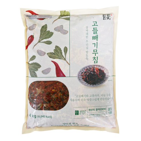 또밥찬 반찬단지 고들빼기무침 4kg 대용량 양념고들빼기 업소용