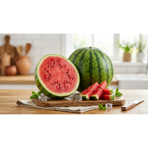 새벽수확 산지직송 하우스 수박 고당도 꿀수박 프리미엄수박 1통, 1개, 4kg