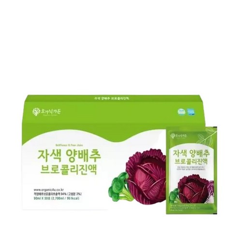 오가닉가든 자색양배추 브로콜리진액 90ml x 30포 x 4 박스