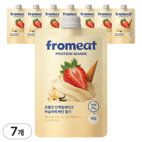 [속세맛 다이어트] 프롬잇 단백질 쉐이크 바닐라에빠진딸기맛 파우치 식사대용