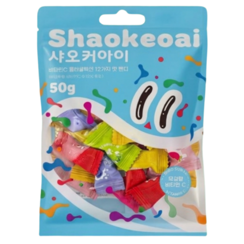 샤오커아이 민트향 무설탕 비타민C 믹스 과일사탕, 100g, 1개