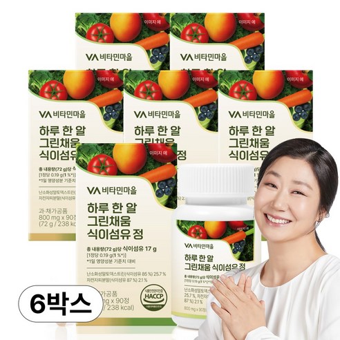 비타민마을 하루 한 알 그린채움 식이섬유 정 90정, 90정, 6개