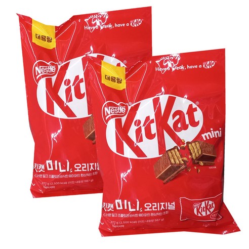 KitKat 미니 오리지널 초코바 53p, 477g, 2개