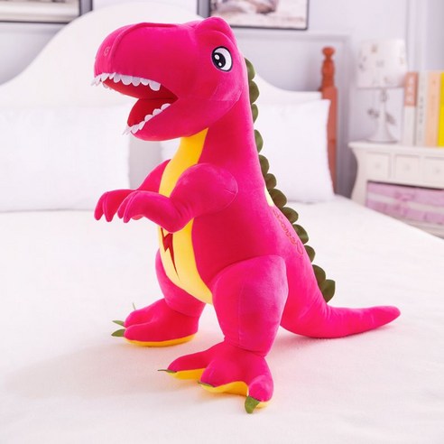 MAKABORO 티라노사우루스 피겨 인형 공룡 인형안고자는 인형 선물, 1개, 핑크b, 100cm