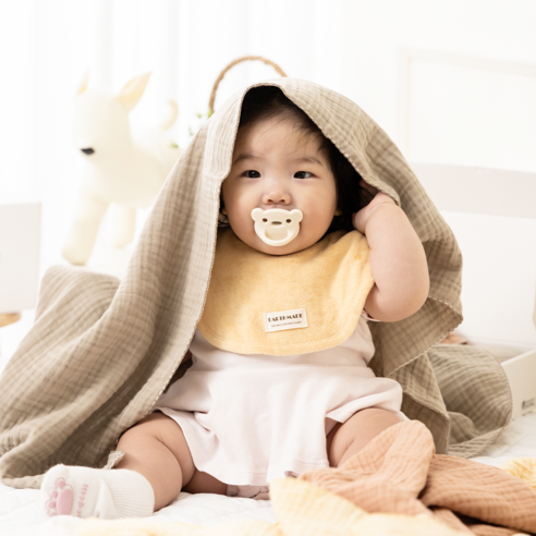 어스메이드 천연식물염색 오가닉 3중 요루 거즈 M사이즈 블랭킷 신생아 유아 출산선물 아기이불 KC인증 2개 구매시 친환경선물박스 포장해 드려요, 실버그린