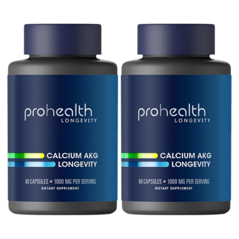 1+1 프로헬스 칼슘 AKG 알파 케토글루타레이트 아미노산 1000mg 60캡슐 500 mg per Capsule 2개