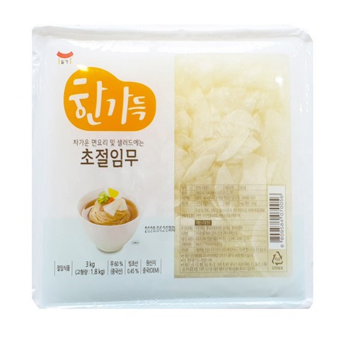 한가득 초절임무 냉면무절임, 3kg, 4개