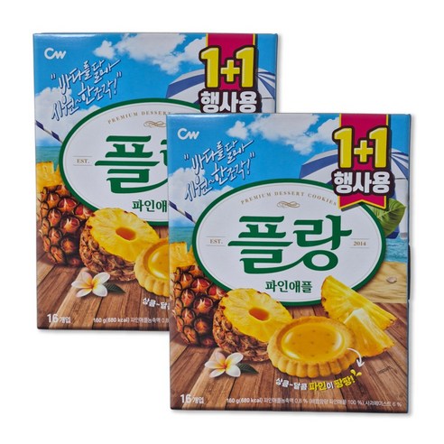 청우식품 플랑 파인애플 쿠키 16p