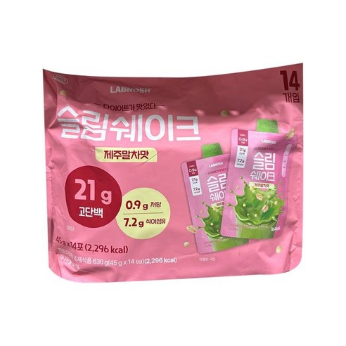 랩노쉬 슬림쉐이크 제주말차맛 45g, 14개