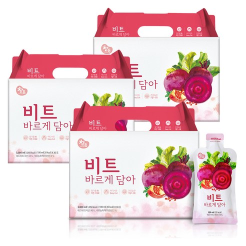 참든 비트즙 레드비트즙 국내산 비트 비트 바르게 담아 100ml, 100ml, 90개