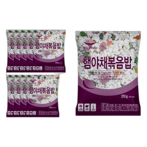 한우물 햄야채 볶음밥, 10개, 210g