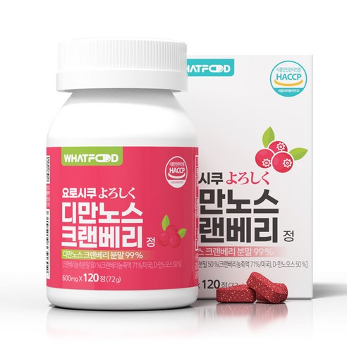 왓푸드 요로시쿠 디만노스 크랜베리 정 (600mg)