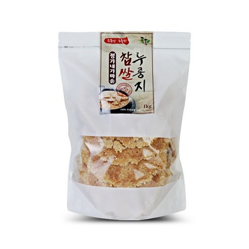 정가네 찹쌀 수제 누룽지 100% 국내산 쌀 고소하고 바삭한 누룽지 간편 식사대용, 6개, 1kg