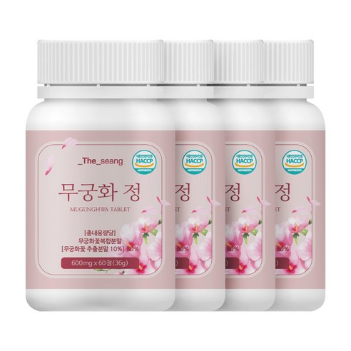 무궁화정 무궁화꽃추출물 다이어트 보조제 60정, 4개, 60정