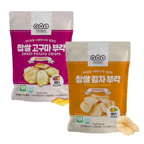 오희숙부각 찹쌀 감자부각+고구마부각, 4세트, 60g