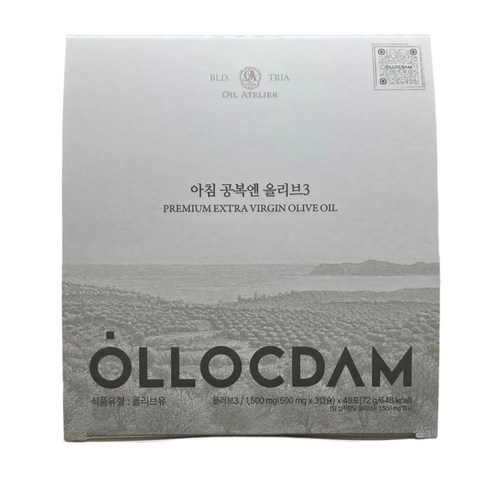 올록담 올리브3 EVOO 지중해 올리브오일 1Box, 3정 X 24포 총 72정