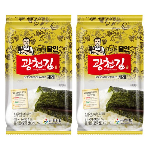 광천김 달인 재래 도시락김, 4g, 40개