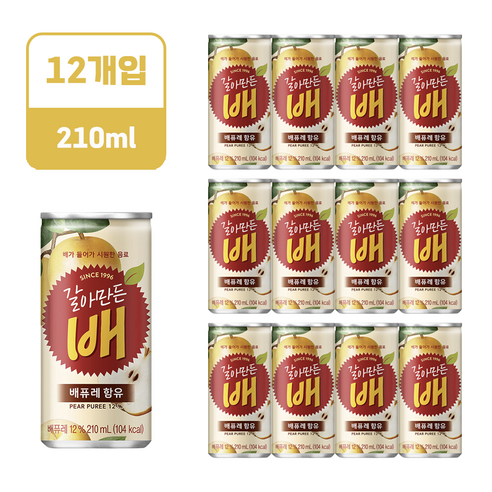 갈아만든배, 210ml, 12개