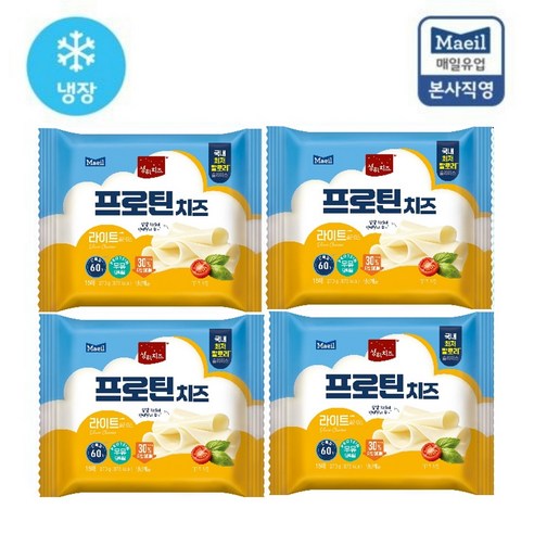 매일유업 상하치즈 프로틴치즈 라이트 슬라이스 15매*4개, 270g, 4개