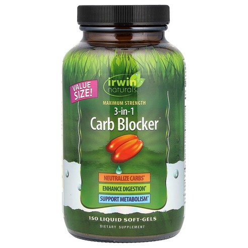 어윈네츄럴 Maximum Strength 3-in-1 Carb Blocker 액상 소프트젤 150정