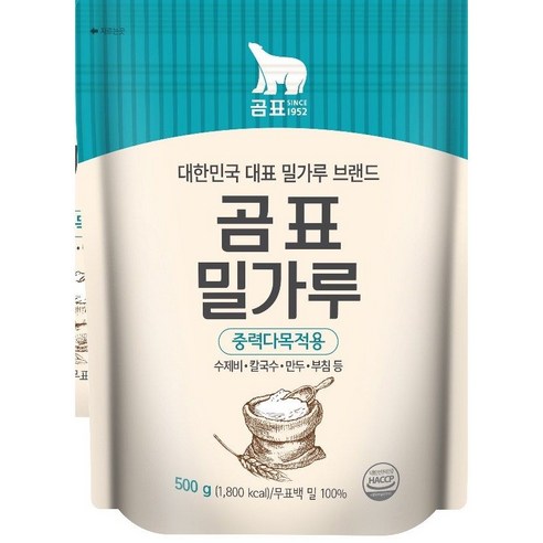곰표 밀가루 중력다목적용, 2개, 500g, 500g, 2개