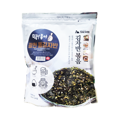 딱좋아 광천 돌김자반 볶음 500g 대용량 반찬 김자반 돌자반 돌자반볶음 (무료배송)