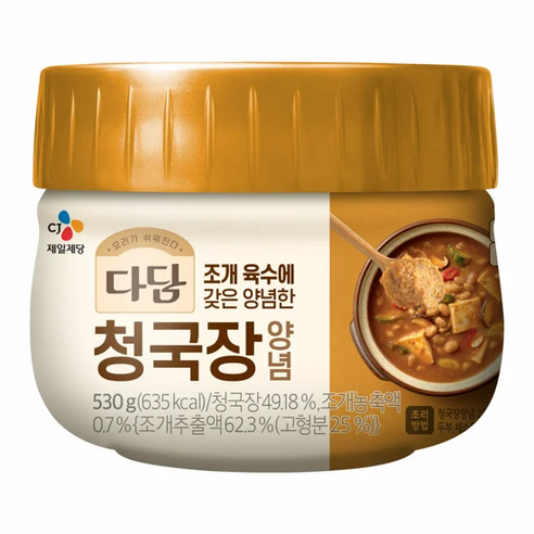 cj제일제당(주) 다담 청국장양념, 530g, 3개