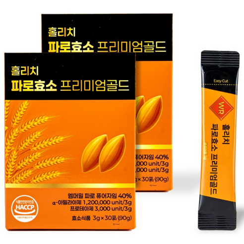 홀리치 파로효소 프리미엄 골드 발효 곡물 효소 이탈리아 엠머밀, 60개, 3g