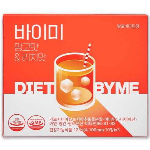 바이미 망고맛&리치맛 (가르시니아 다이어트 발포비타민), 1박스, 30정