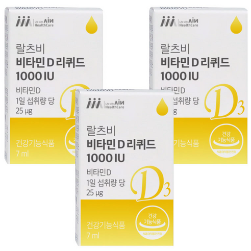 랄츠비 비타민D리퀴드1000IU 드롭, 3개, 7ml