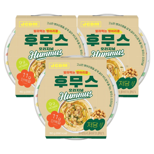 JCDM 후무스 오리지널 150g X 3개, 3개, 150ml