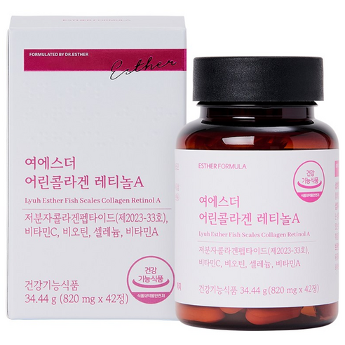 여에스더 어린콜라겐 레티놀A (국내최다 인체적용시험 보유 콜라겐 원료) 국민영양 프로젝트, 42정, 4개