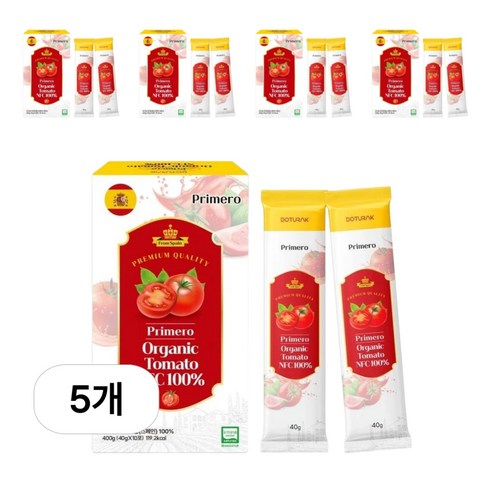 프리메로 유기농 토마토 NFC 100%, 스페인 토마토즙 스틱, 5박스, 400ml
