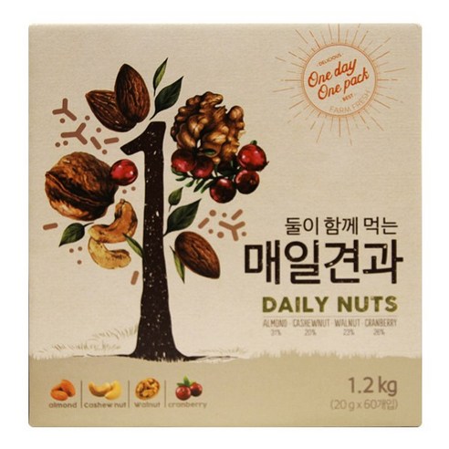 매일견과 둘이 함께 먹는 20g x 60개입