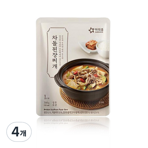 아워홈 차돌 된장찌개, 300g, 4개