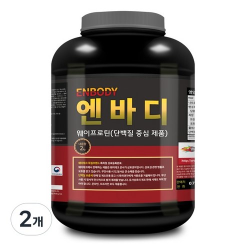 엔바디 웨이프로틴 고함량 단백질보충제 /프로틴 파우더 쉐이크, 2kg, 2개