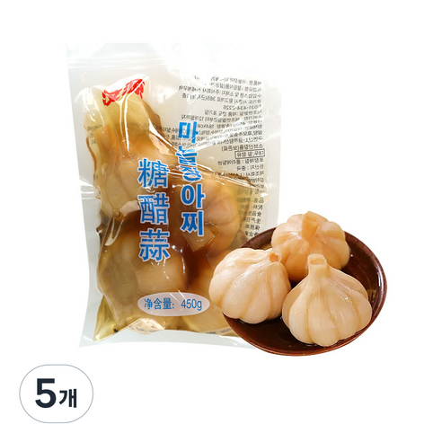 (배터짐)문원파이 새콤달콤 연변반찬 마늘장아찌 (통) 중국식품, 5개, 450g