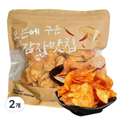 오븐에 구운 감자맛칩(매운맛), 2개, 300g