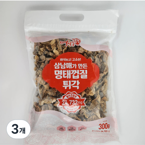 명식품본사 명태껍질튀각 [소포장], 300g, 3개