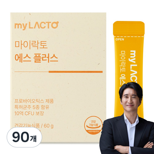 마이락토 온가족 장건강 특허 유산균 에스플러스 포도맛 가루유산균 분말형 30포, 90개, 2g