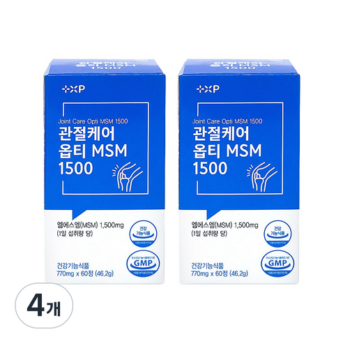 플러스엑스팜 관절케어 옵티MSM 1500 미국산 고순도 엠에스엠 영양제, 4개, 60정