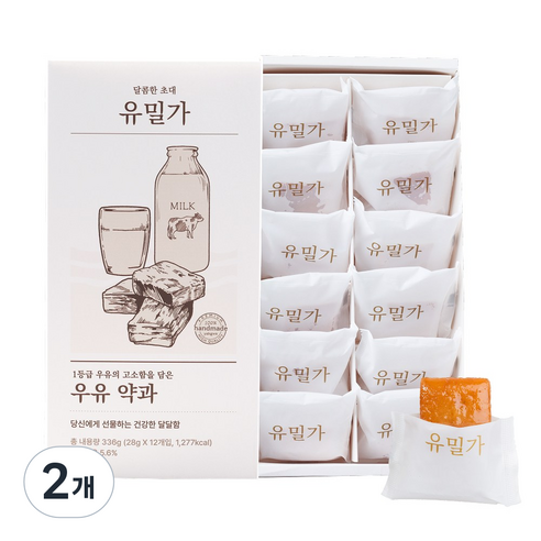 유밀가 수제 우유 약과 12개입, 360g, 2개