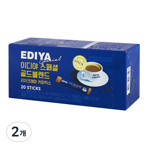 이디야 스페셜 골드 블렌드 커피믹스, 11g, 20개입, 2개
