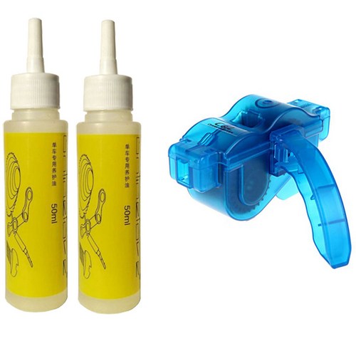 자전거 체인오일 2p + 자전거 체인청소 클리너, 무색 + 혼합색상, 1세트