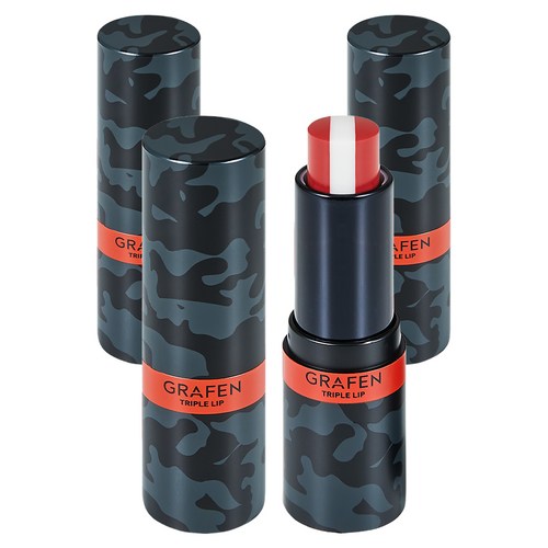 그라펜 트리플 컬러 남성 립밤 4.3g, 트리플 컬리 립, 3개